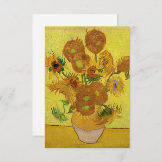 Vincent van Gogh - Vase met vijftien zonnebloemen Bedankkaart (Voorkant / Achterkant)