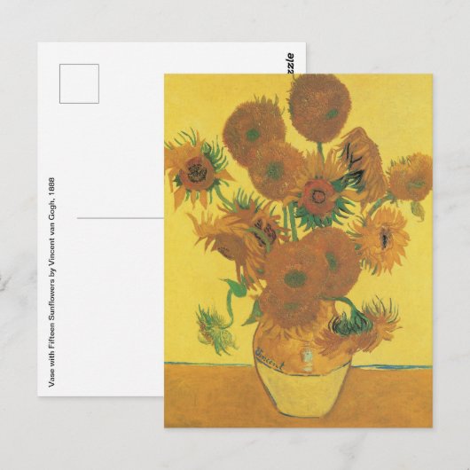 Vincent van Gogh - Vase met vijftien zonnebloemen Briefkaart (Voorkant / Achterkant)
