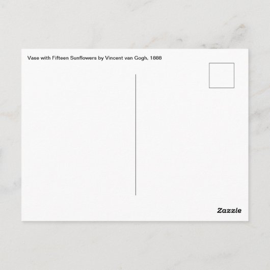 Vincent van Gogh - Vase met vijftien zonnebloemen Briefkaart (Achterkant)