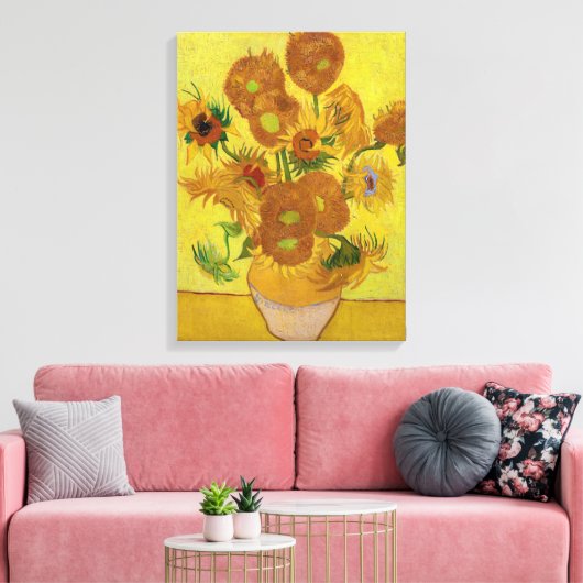 Vincent van Gogh - Vase met vijftien zonnebloemen Canvas Afdruk (Insitu (Woonkamer))