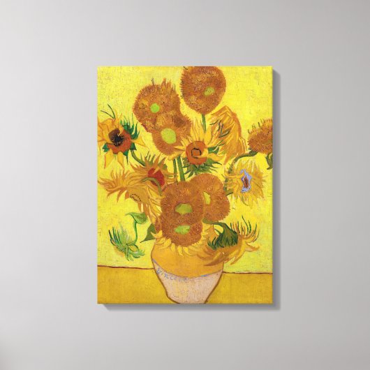 Vincent van Gogh - Vase met vijftien zonnebloemen Canvas Afdruk (Voorkant)