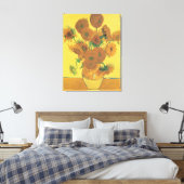 Vincent van Gogh - Vase met vijftien zonnebloemen Canvas Afdruk (Insitu (Slaapkamer))