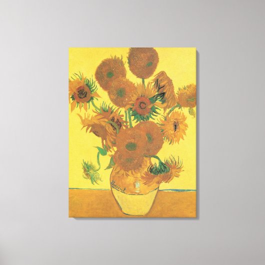 Vincent van Gogh - Vase met vijftien zonnebloemen Canvas Afdruk (Voorkant)