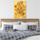Vincent van Gogh - Vase met vijftien zonnebloemen Canvas Afdruk (Insitu (Slaapkamer))