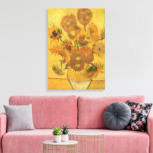 Vincent van Gogh - Vase met vijftien zonnebloemen Canvas Afdruk (Insitu (Woonkamer))