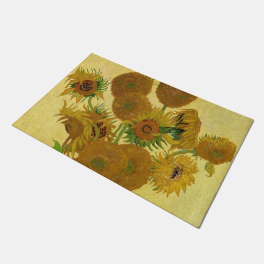 Vincent van Gogh - Vase met vijftien zonnebloemen Deurmat (Schuin)