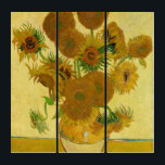Vincent van Gogh - Vase met vijftien zonnebloemen Drieluik<br><div class="desc">Vase met vijftien zonnebloemen / Vase avec quinze tournesols - Vincent Van Gogh,  augustus 1888 - Sunflower 1888 fouth version (F454)</div>