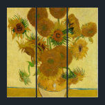 Vincent van Gogh - Vase met vijftien zonnebloemen Drieluik<br><div class="desc">Vase met vijftien zonnebloemen / Vase avec quinze tournesols - Vincent Van Gogh,  augustus 1888 - Sunflower 1888 fouth version (F454)</div>