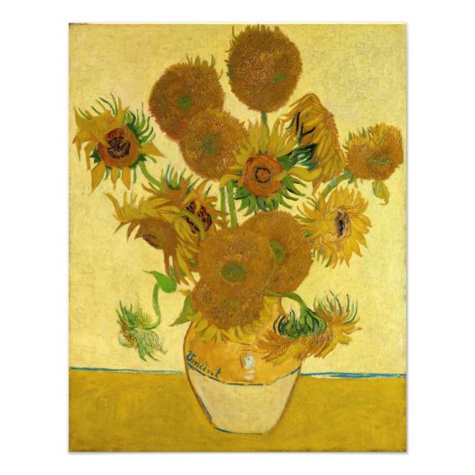 Vincent van Gogh - Vase met vijftien zonnebloemen Foto Afdruk (Voorkant)