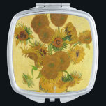 Vincent van Gogh - Vase met vijftien zonnebloemen Handtas Spiegeltje<br><div class="desc">Vase met vijftien zonnebloemen / Vase avec quinze tournesols - Vincent Van Gogh,  augustus 1888 - Sunflower 1888 fouth version (F454)</div>