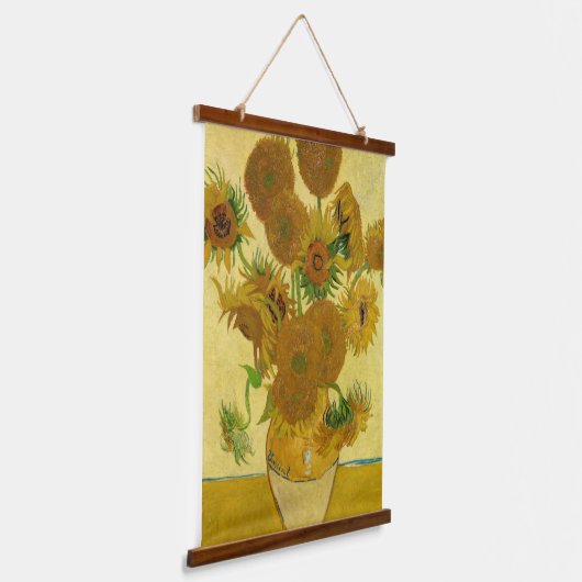 Vincent van Gogh - Vase met vijftien zonnebloemen Hangend Wandkleed (Gebogen)