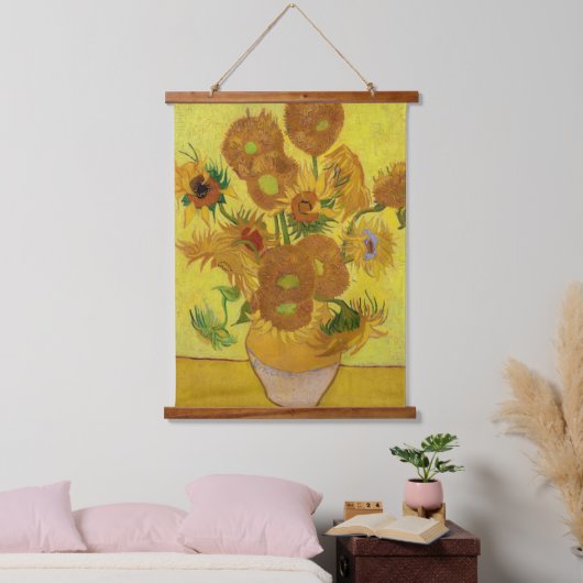 Vincent van Gogh - Vase met vijftien zonnebloemen Hangend Wandkleed (Slaapkamer)
