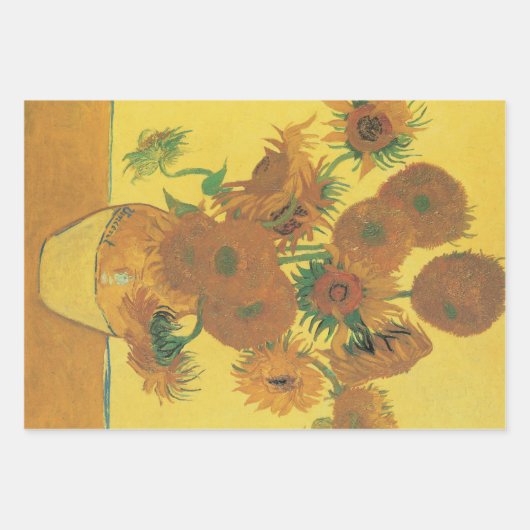 Vincent van Gogh - Vase met vijftien zonnebloemen Inpakpapier Vel (Voorkant)