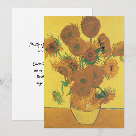 Vincent van Gogh - Vase met vijftien zonnebloemen Kaart (Voorkant / Achterkant)