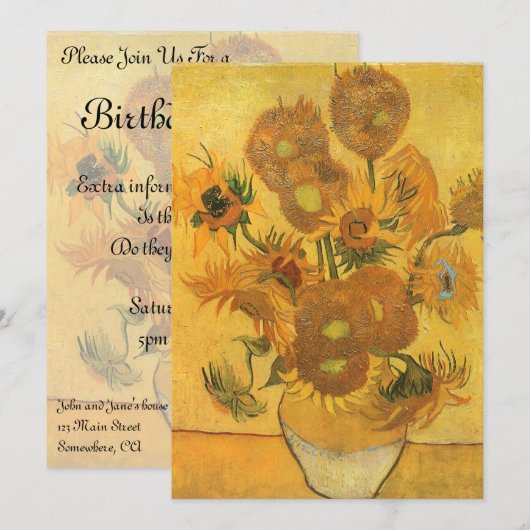 Vincent van Gogh - Vase met vijftien zonnebloemen Kaart (Voorkant / Achterkant)