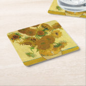 Vincent van Gogh - Vase met vijftien zonnebloemen Kartonnen Onderzetters (Schuin)