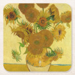 Vincent van Gogh - Vase met vijftien zonnebloemen Kartonnen Onderzetters<br><div class="desc">Vase met vijftien zonnebloemen / Vase avec quinze tournesols - Vincent Van Gogh,  augustus 1888 - Sunflower 1888 fouth version (F454)</div>