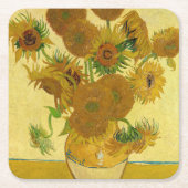 Vincent van Gogh - Vase met vijftien zonnebloemen Kartonnen Onderzetters (Voorkant)