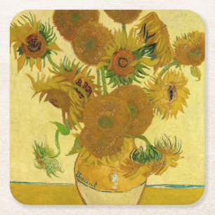 Vincent van Gogh - Vase met vijftien zonnebloemen Kartonnen Onderzetters
