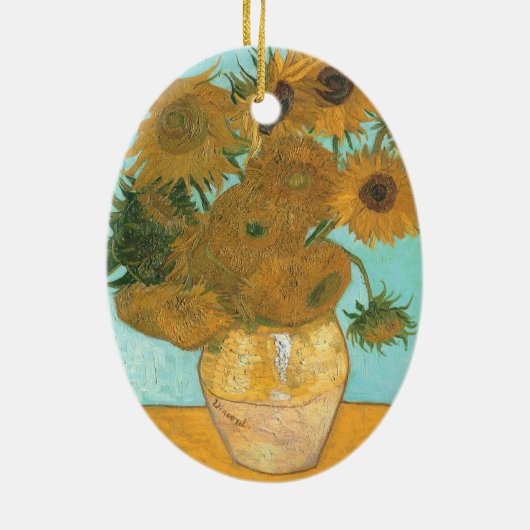 Vincent van Gogh - Vase met vijftien zonnebloemen Keramisch Ornament (Achterkant)