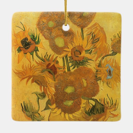 Vincent van Gogh - Vase met vijftien zonnebloemen Keramisch Ornament (Achterkant)
