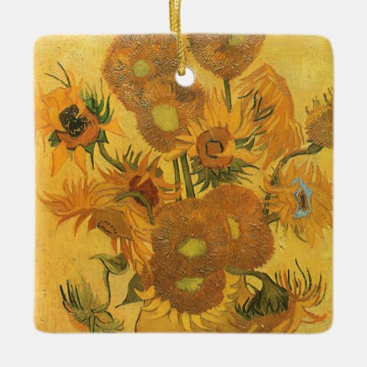Vincent van Gogh - Vase met vijftien zonnebloemen Keramisch Ornament (Voorkant)