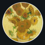 Vincent van Gogh - Vase met vijftien zonnebloemen Keramische Knop<br><div class="desc">Vase met vijftien zonnebloemen / Vase avec quinze tournesols - Vincent Van Gogh,  augustus 1888 - Sunflower 1888 fouth version (F454)</div>