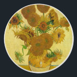 Vincent van Gogh - Vase met vijftien zonnebloemen Keramische Knop<br><div class="desc">Vase met vijftien zonnebloemen / Vase avec quinze tournesols - Vincent Van Gogh,  augustus 1888 - Sunflower 1888 fouth version (F454)</div>
