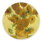 Vincent van Gogh - Vase met vijftien zonnebloemen Keramische Knop (Voorkant)