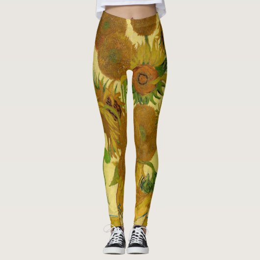 Vincent van Gogh - Vase met vijftien zonnebloemen Leggings (Voorkant)