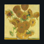 Vincent van Gogh - Vase met vijftien zonnebloemen Magneet<br><div class="desc">Vase met vijftien zonnebloemen / Vase avec quinze tournesols - Vincent Van Gogh,  augustus 1888 - Sunflower 1888 fouth version (F454)</div>