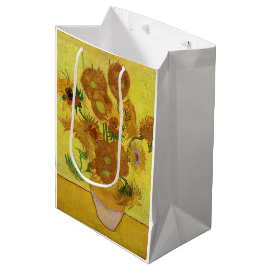 Vincent van Gogh - Vase met vijftien zonnebloemen Medium Cadeauzakje (Voorkant Gekanteld)