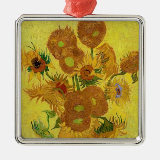 Vincent van Gogh - Vase met vijftien zonnebloemen Metalen Ornament (Voorkant)
