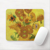 Vincent van Gogh - Vase met vijftien zonnebloemen Muismat (Met muis)