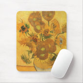Vincent van Gogh - Vase met vijftien zonnebloemen Muismat (Met muis)