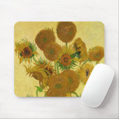 Vincent van Gogh - Vase met vijftien zonnebloemen Muismat (Met muis)