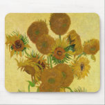 Vincent van Gogh - Vase met vijftien zonnebloemen Muismat<br><div class="desc">Vase met vijftien zonnebloemen / Vase avec quinze tournesols - Vincent Van Gogh,  augustus 1888 - Sunflower 1888 fouth version (F454)</div>
