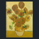 Vincent van Gogh - Vase met vijftien zonnebloemen Notitieboek<br><div class="desc">Vase met vijftien zonnebloemen / Vase avec quinze tournesols - Vincent Van Gogh,  augustus 1888 - Sunflower 1888 fouth version (F454)</div>
