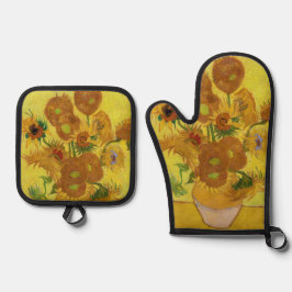 Vincent van Gogh - Vase met vijftien zonnebloemen Ovenwant & Pannenlap Set
