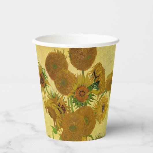 Vincent van Gogh - Vase met vijftien zonnebloemen Papieren Bekers (Voorkant)