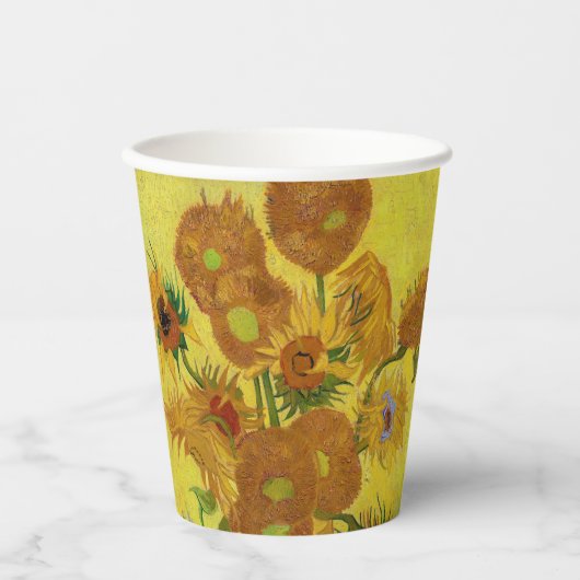 Vincent van Gogh - Vase met vijftien zonnebloemen Papieren Bekers (Voorkant)