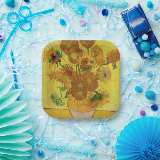Vincent van Gogh - Vase met vijftien zonnebloemen Papieren Bordje (Feest)