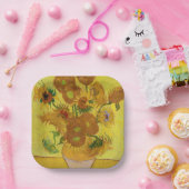 Vincent van Gogh - Vase met vijftien zonnebloemen Papieren Bordje (Feest)