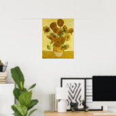 Vincent van Gogh - Vase met vijftien zonnebloemen Poster (Thuiskantoor)