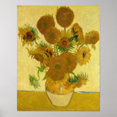 Vincent van Gogh - Vase met vijftien zonnebloemen Poster (Voorkant)