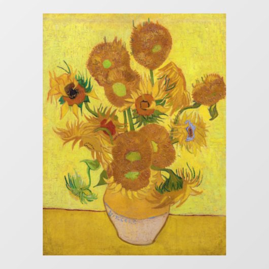 Vincent van Gogh - Vase met vijftien zonnebloemen Raamsticker (Vel)