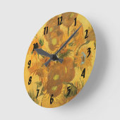 Vincent van Gogh - Vase met vijftien zonnebloemen Ronde Klok (Hoek)