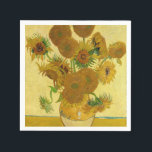 Vincent van Gogh - Vase met vijftien zonnebloemen Servet<br><div class="desc">Vase met vijftien zonnebloemen / Vase avec quinze tournesols - Vincent Van Gogh,  augustus 1888 - Sunflower 1888 fouth version (F454)</div>
