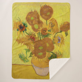 Vincent van Gogh - Vase met vijftien zonnebloemen Sherpa Deken