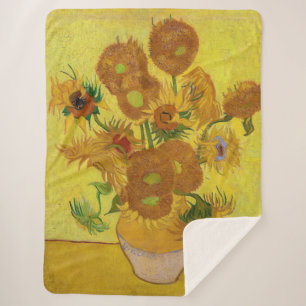 Vincent van Gogh - Vase met vijftien zonnebloemen Sherpa Deken